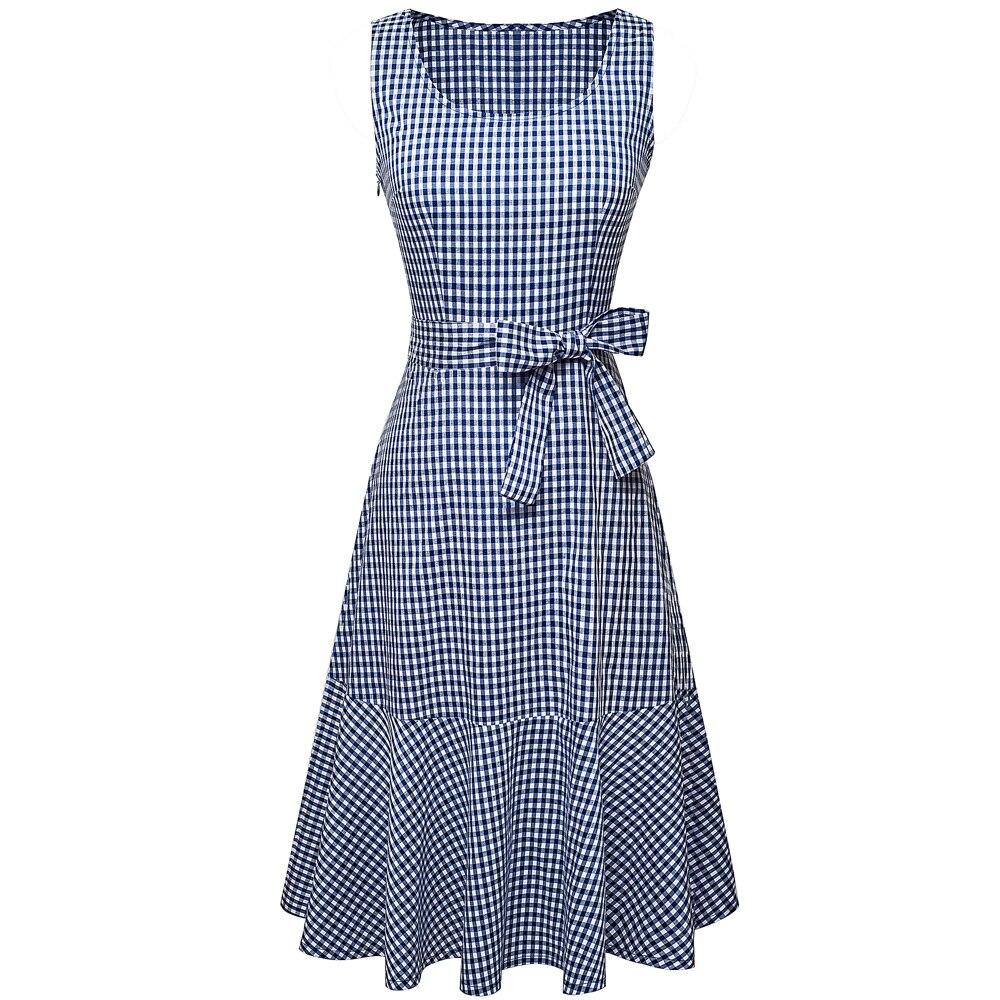 Vestido Vintage Azul Sem Mangas