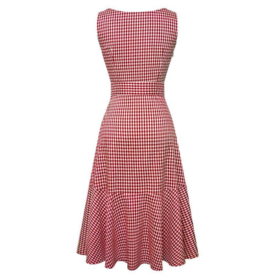 Vestido Vintage Vermelho Sem Mangas