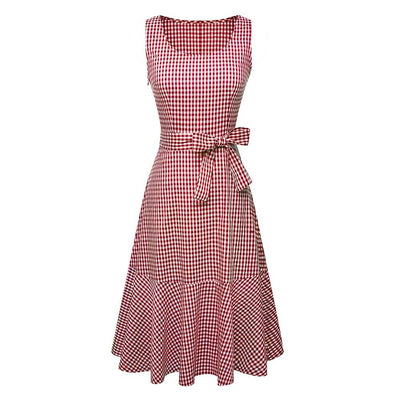 Vestido Vintage Vermelho Sem Mangas