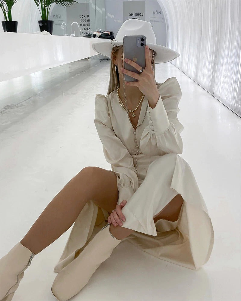 Vestido Vintage De Cetim