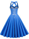 Vestido Sexy Pin Up Azul Vintage