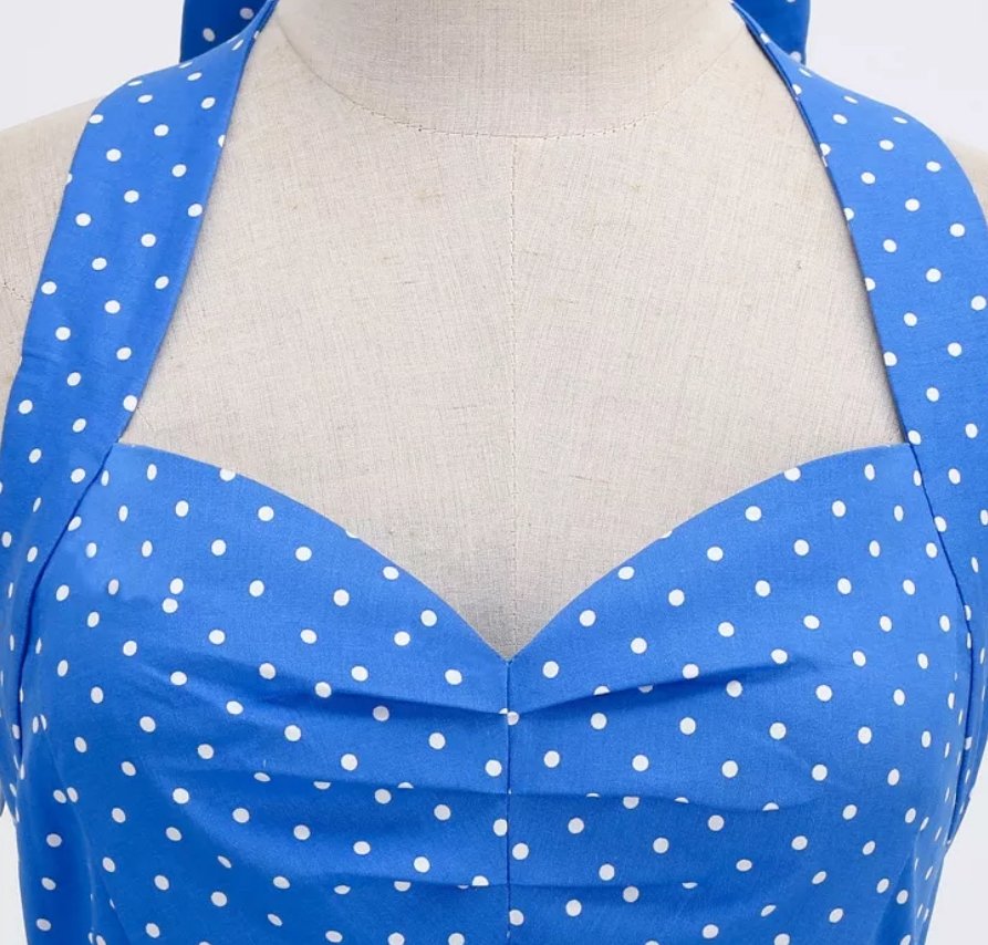 Vestido Sexy Pin Up Azul Vintage