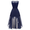 Vestido De Noite Chique Vintage Marinho