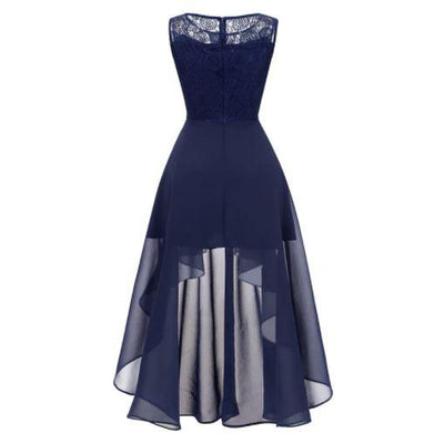 Vestido De Noite Chique Vintage Marinho
