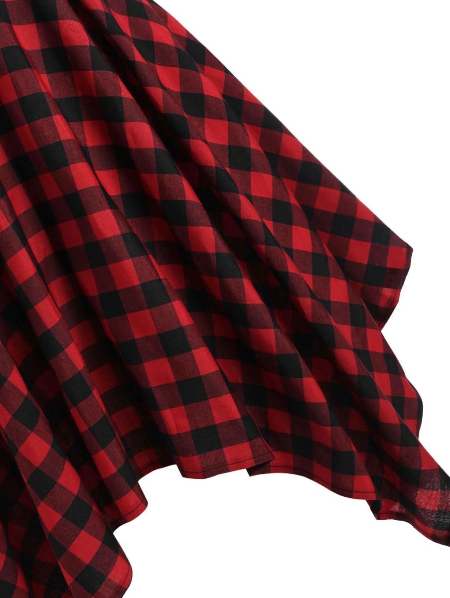 Vestido Vintage Xadrez Cintura Alta