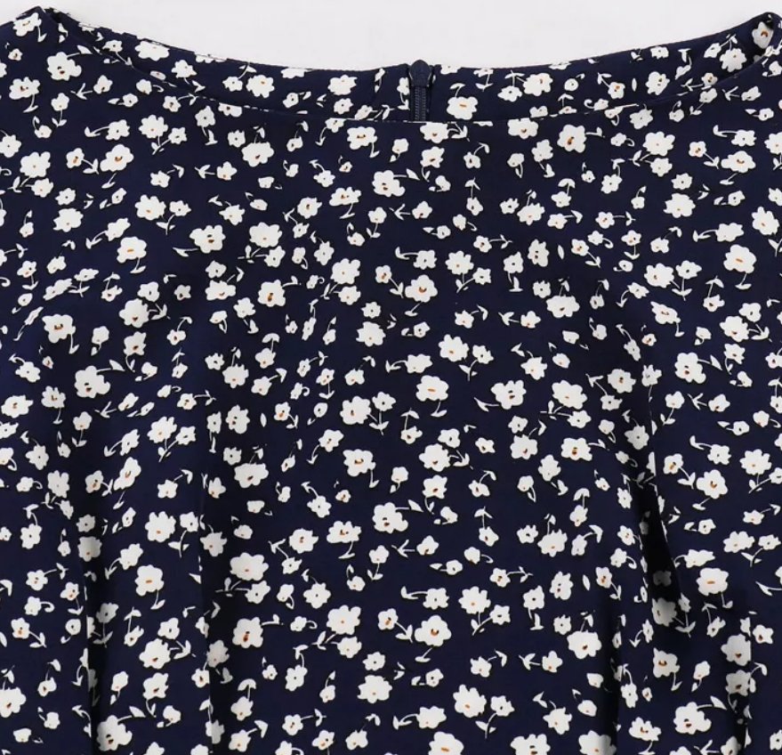 Vestido Vintage Cintura Alta Marinho