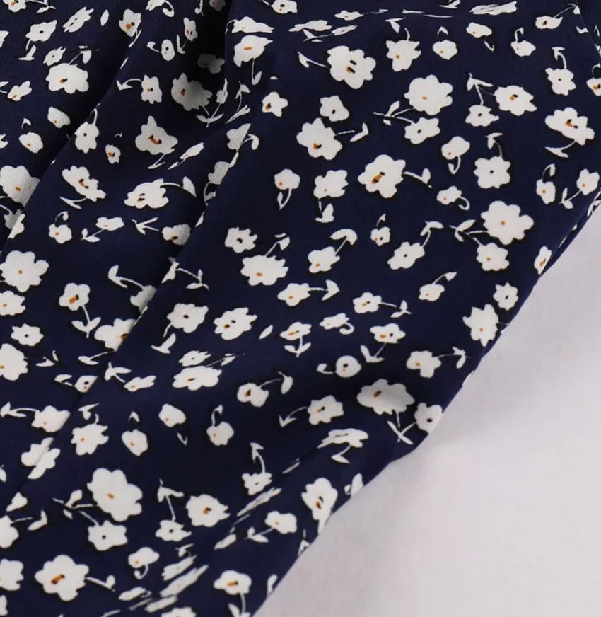 Vestido Vintage Cintura Alta Marinho