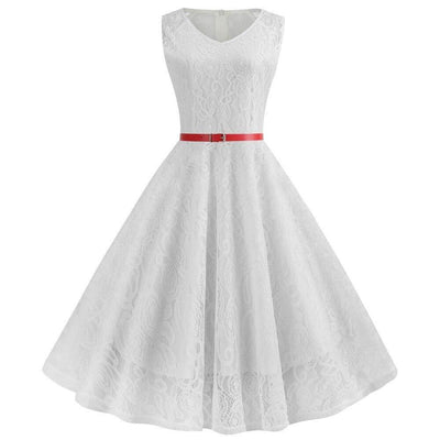 Vestido Trapézio Vintage Branco