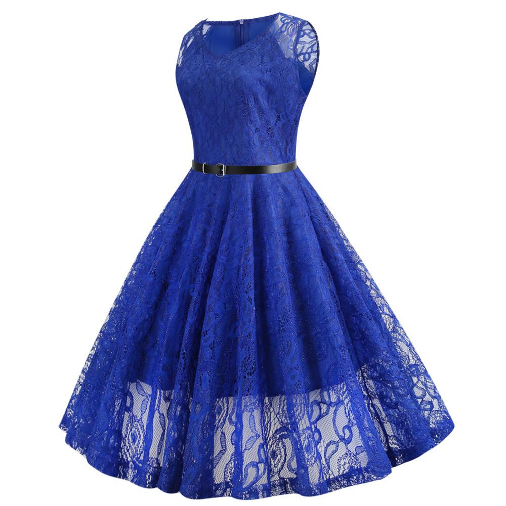 Vestido Trapézio Vintage Azul