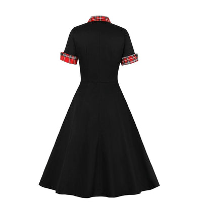 Vestido Vintage Xadrez Preto