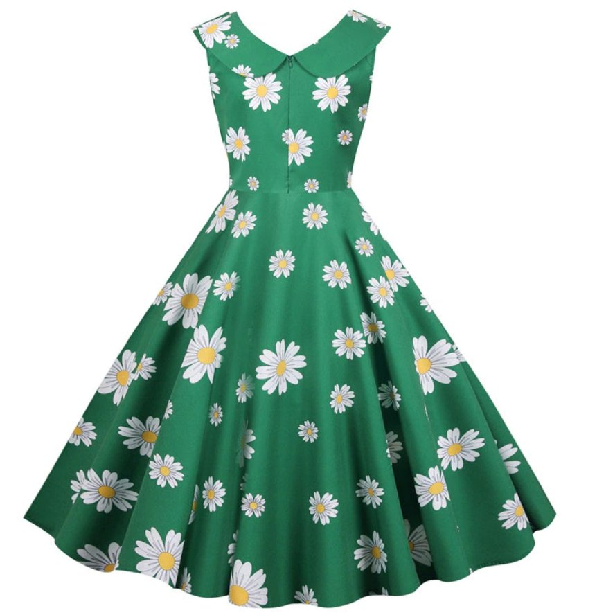 Vestido Vintage Verde Anos 50