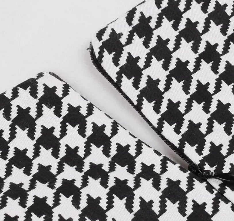 Vestido Vintage Preto E Branco De Guingão