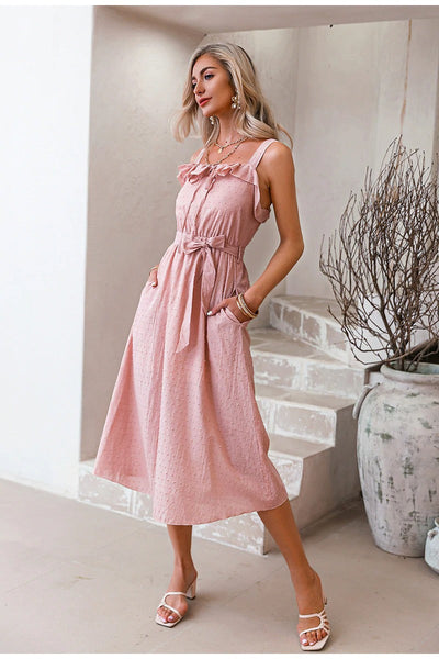 Vestido Rosa Empoeirado Vintage