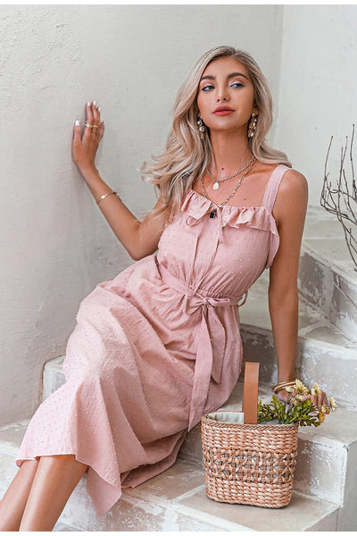 Vestido Rosa Empoeirado Vintage