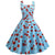 Vestido Vintage Azul Cereja 1950