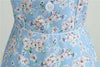 Vestido Vintage Azul Céu De 1950