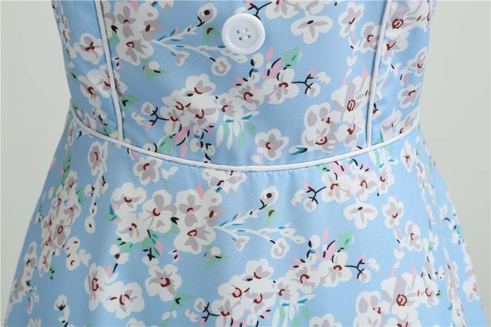 Vestido Vintage Azul Céu De 1950