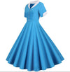 Vestido Vintage Anos 50 Azul Céu