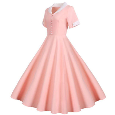 Vestido Rosa Vintage Anos 50