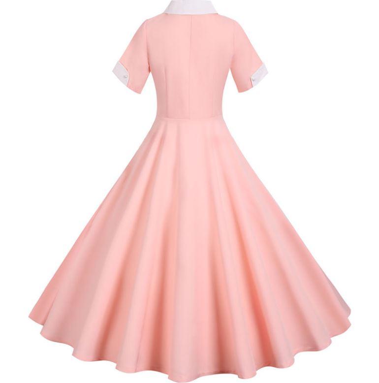 Vestido Rosa Vintage Anos 50