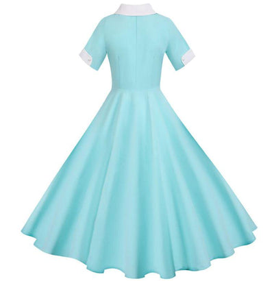 Vestido Vintage Turquesa Dos Anos 50