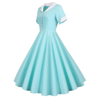 Vestido Vintage Turquesa Dos Anos 50