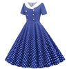 Vestido Azul Glamoroso Dos Anos 50