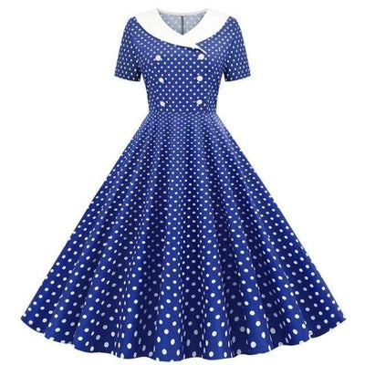 Vestido Azul Glamoroso Dos Anos 50