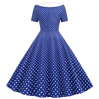 Vestido Azul Glamoroso Dos Anos 50