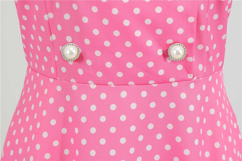 Vestido Rodado Rosa Anos 50