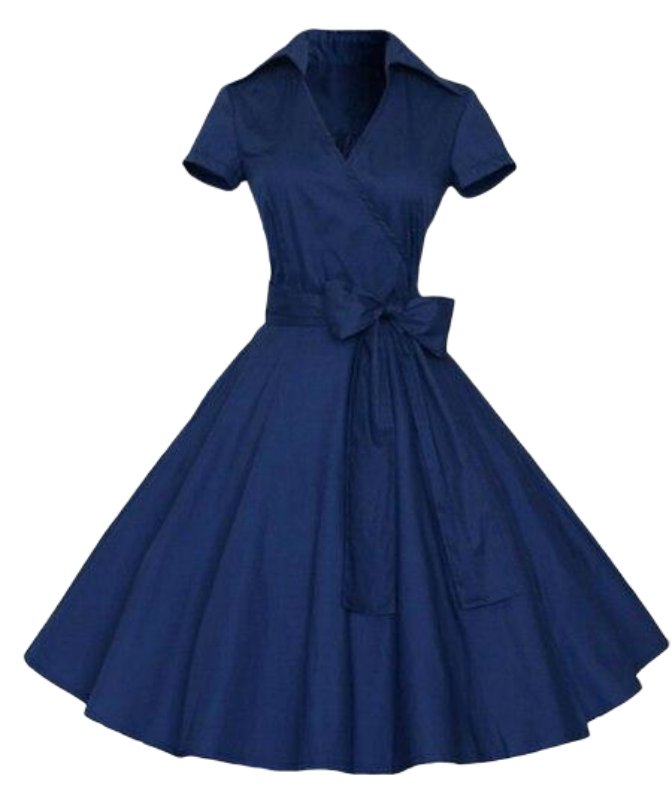 Vestido Vintage Anos 50 Azul