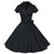 Vestido Vintage Liso Preto Dos Anos 1950