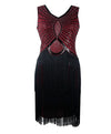 Vestido Vintage Art Deco Borgonha Dos Anos 1920