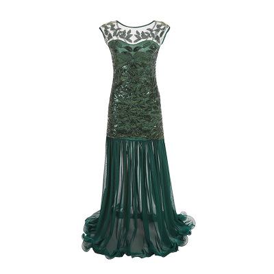 Vestido Melindroso Vintage Dos Anos 1920 Verde