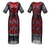 Vestido Longo Vermelho Gatsby Vintage Dos Anos 1920