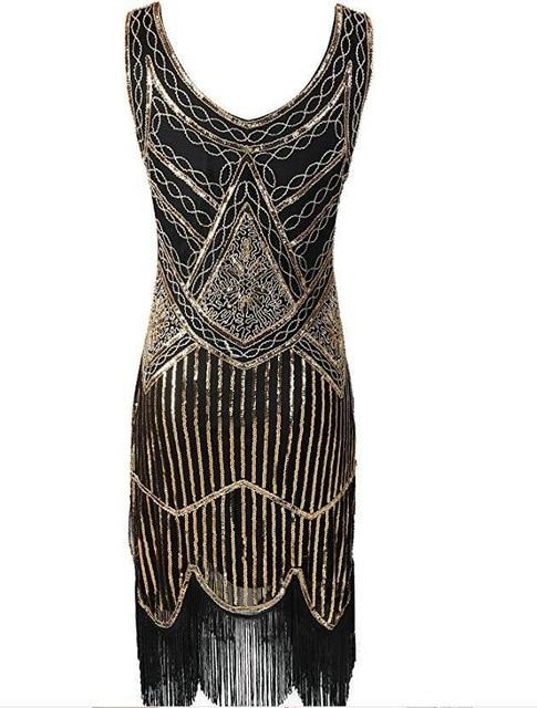 Vestido Vintage Gatsby Dos Anos 1920 Dourado