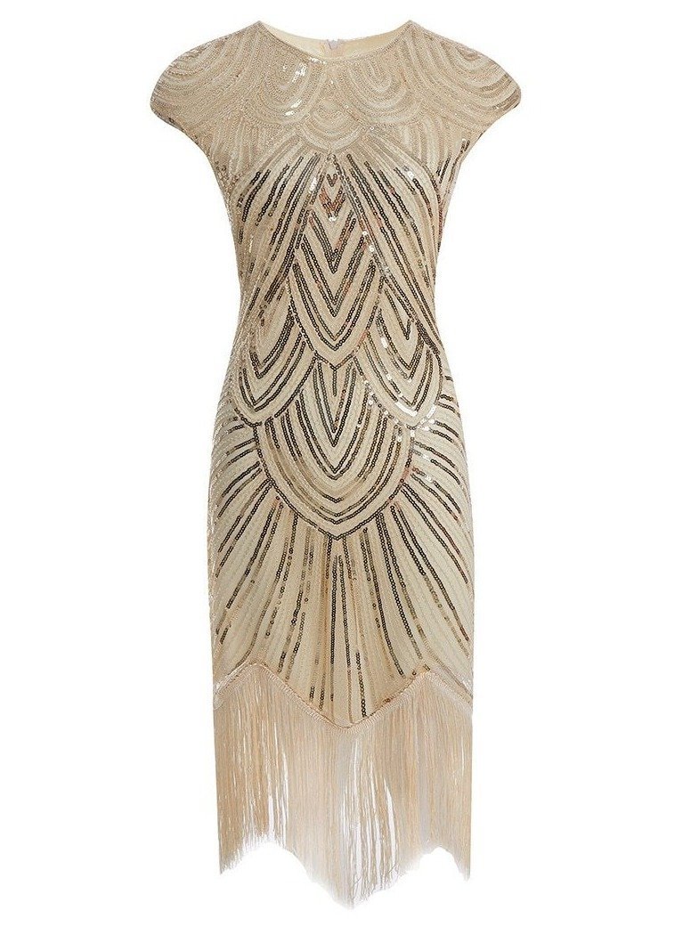 Vestido Anos 20 Bege
