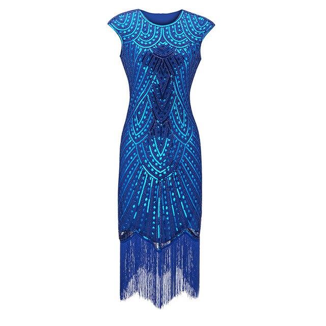 Vestido Azul Plus Size Anos 20