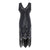 Charleston Plus Size 1920 Vestido Vintage Preto