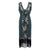 Robe Cocktail Année 20 Verte