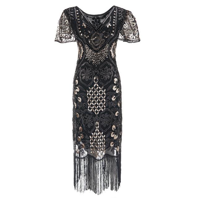 Vestido Vintage Preto Plus Size Dos Anos 1920