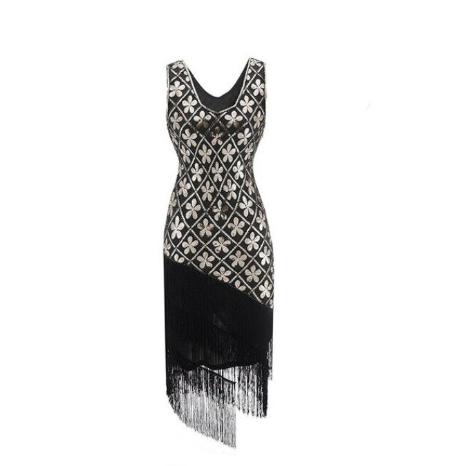 Vestido Vintage Ouro Tamanho Grande Dos Anos 1920