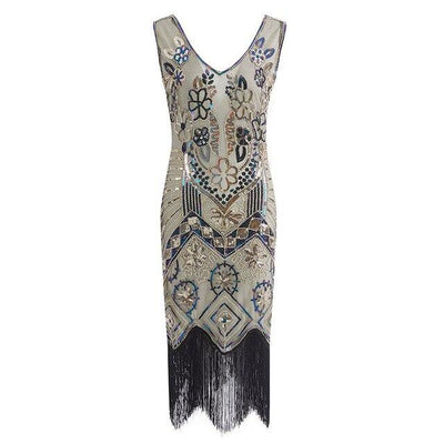 Vestido Vintage Paris Dos Anos 1920 Bege