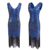 Vestido Vintage Parisiense Anos 1920 Azul
