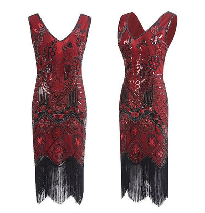 Vestido Vintage Dos Anos 1920 Vermelho Paris