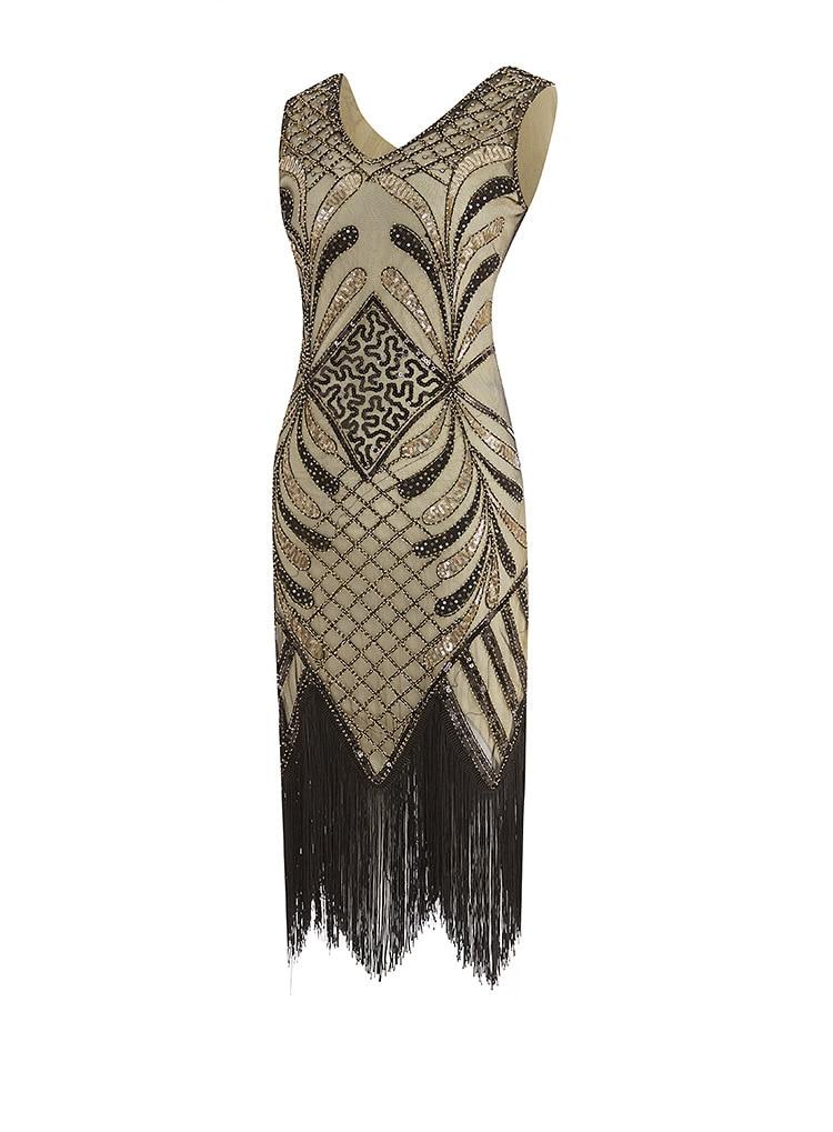 Vestido Estilo Anos 20 Dourado