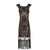 Vestido Vintage Retrô Preto Dourado Anos 1920