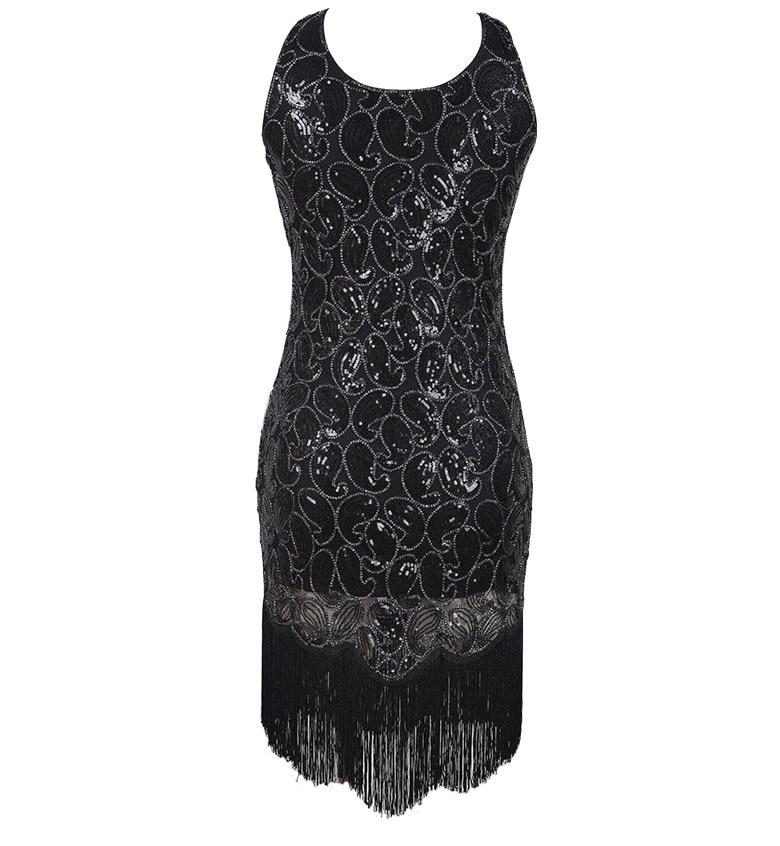 Vestido Vintage Sexy Preto Dos Anos 1920