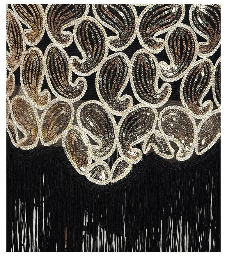 Vestido Vintage Sexy Preto Dourado Dos Anos 1920