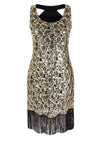 Vestido Vintage Sexy Preto Dourado Dos Anos 1920